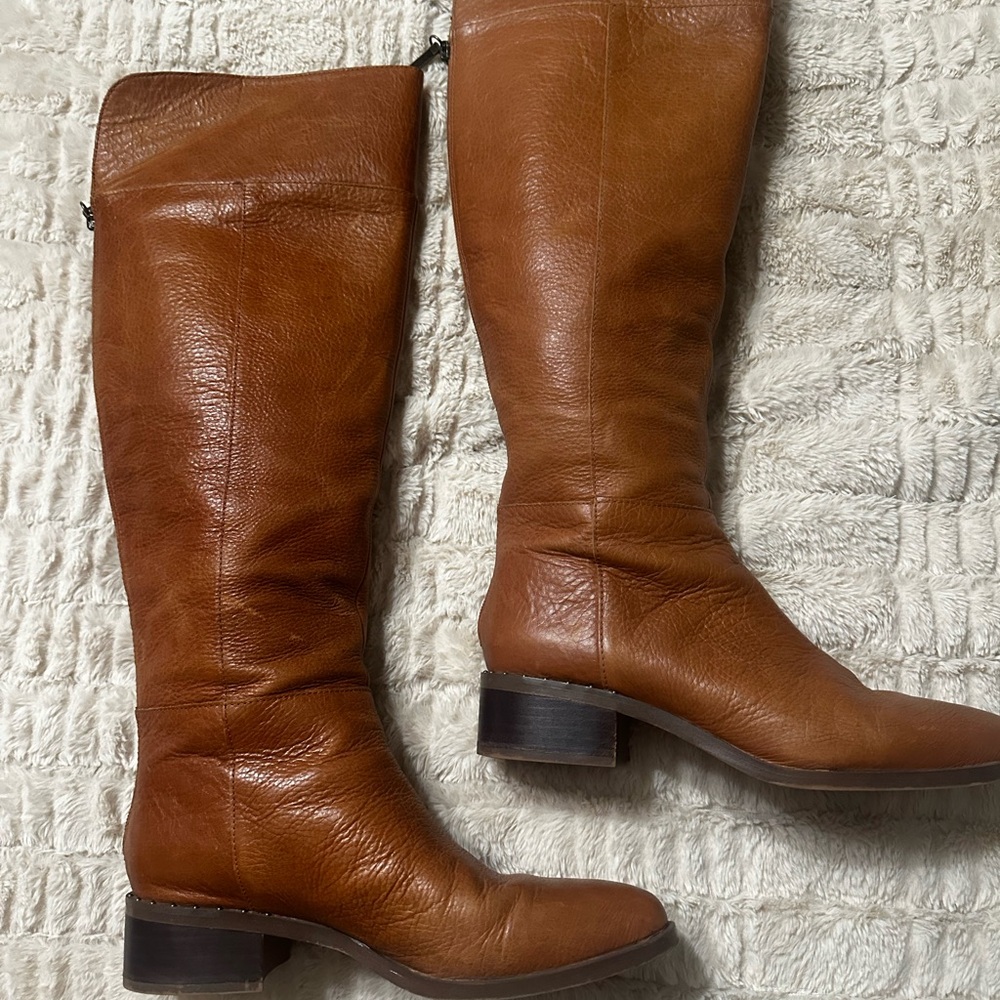 Franco Sarto Tall Leather high Boots - Cognac